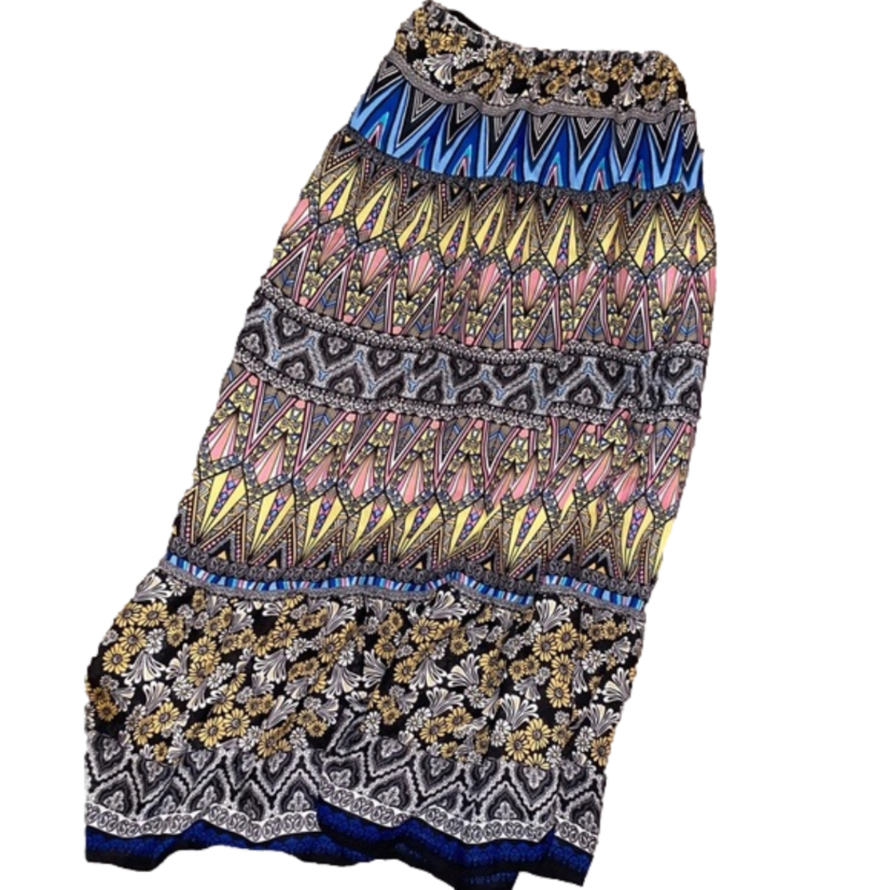 Bisou Bisou Bohemian Maxi Festival Skirt Size Small